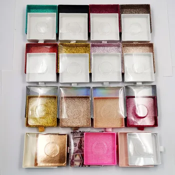 

New 1pc Wholesale Eyelashes Packaging Box Mink Eyelashes Box Custom Logo Empty Makeup Eyelashes Boxes of Different Styles