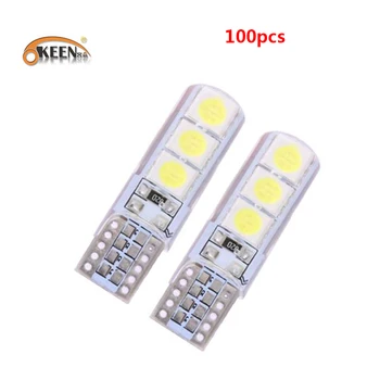 

100Pcs T10 194 W5W LED Car Light 6SMD 5050 Waterproof Wedge Light Auto Small Light Bulbs Light-emitting Diode Trunk Lamp