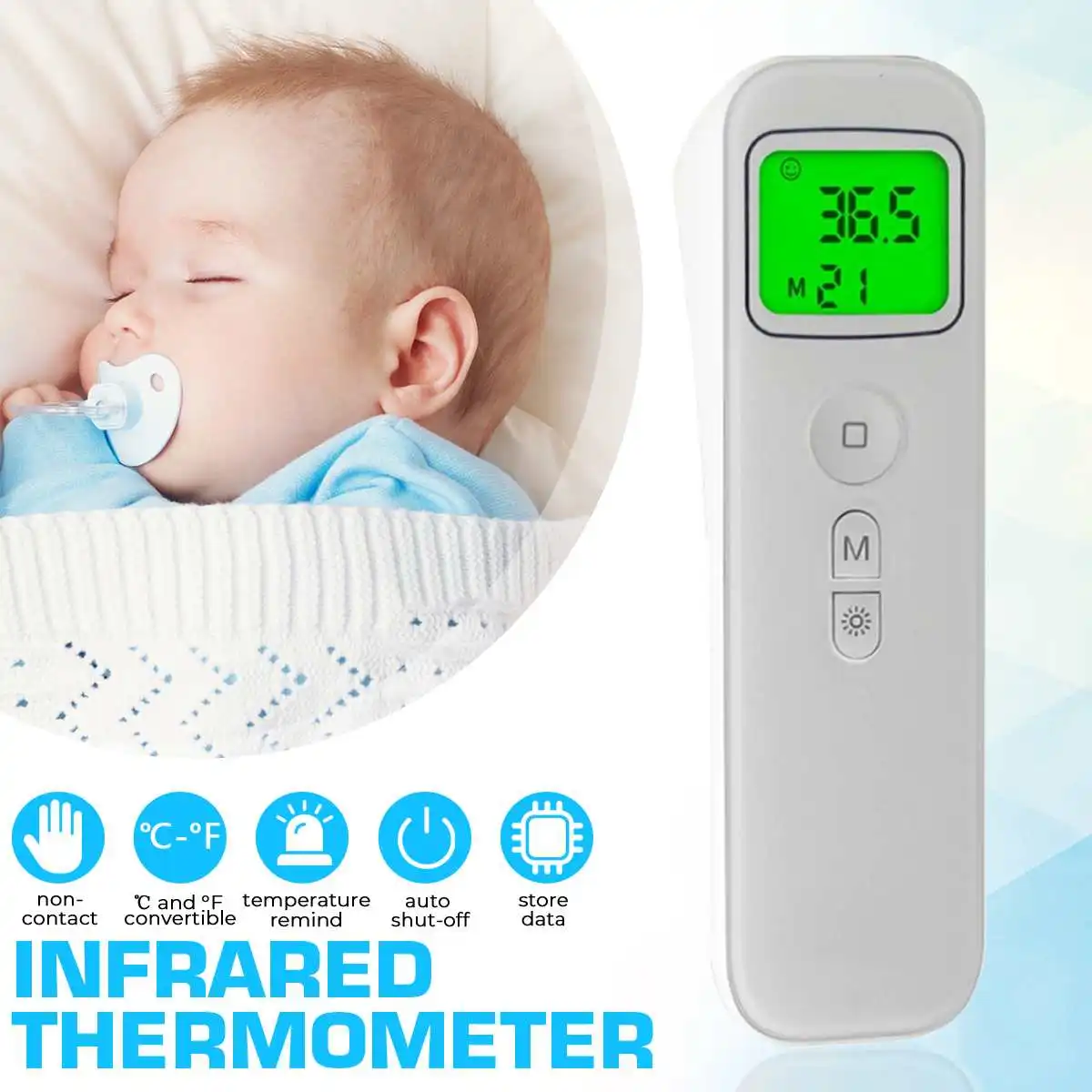 

Digital Thermometer Infrared Baby Adult Forehead Non-Contact Infrared Thermometer With Lcd Backlight Termometro Infravermelh