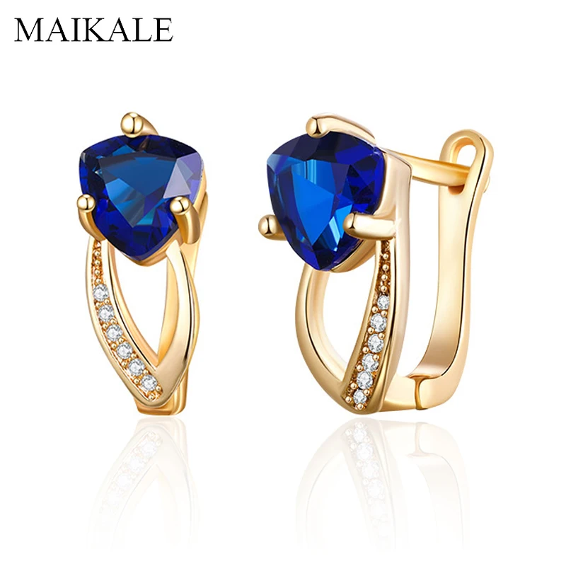 Женские серьги-гвоздики с цирконом MAIKALE новые яркие серьги для вечерние |