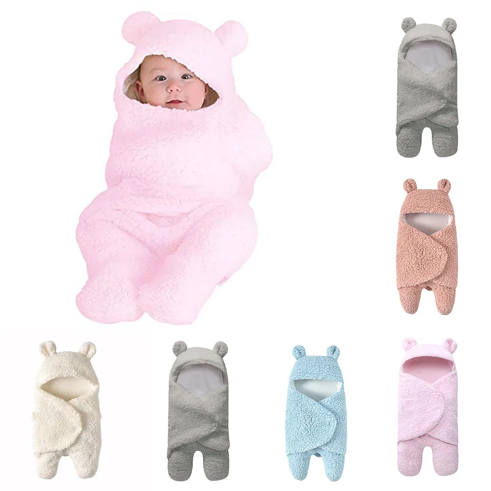 Manta cómoda de algodón para recién nacido, manta para dormir para niño y niña, envolvente segura y suave, variedad de colores disponibles