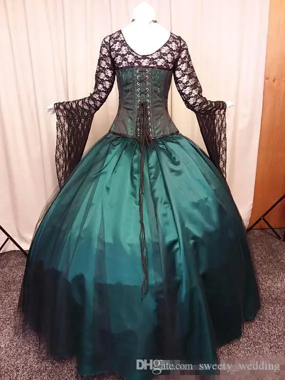 Green Gothic Wedding Dresses