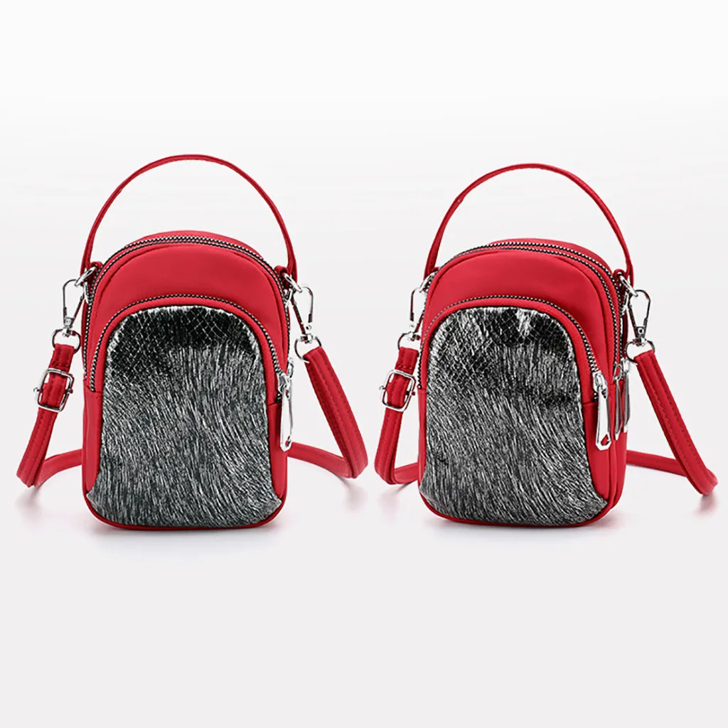 Women Nylon Sequin Coin Purse Shoulder Mobile Phone Bag Exquisite Girls Delicate Handbag Elegant Ladies Fashion Casual Bags