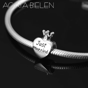 

Heart shape 925 Sterling Silver DIY blessings JUST MARRIDE letter beads Fit Original Pandora Charms Bracelets making