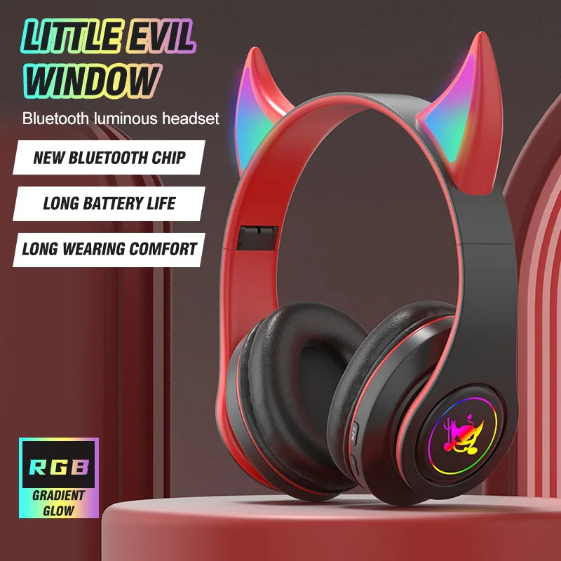 

Bluetooth-наушники с мигающим кошачьим ушком и микрофоном