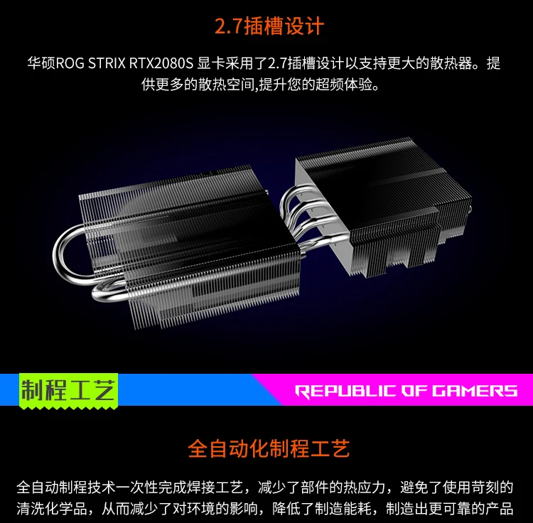 Видеокарта Asus ROG STRIX-RTX2080-A8G-GAMING Turing architecture для настольных игр, поддержка GDDR6, 4 экрана