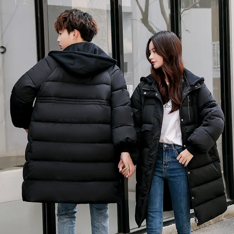 Photo Shoot Mid-length down Feather Cotton-padded Clothes WOMEN'S Dress Thick Loose-Fit Couples Men And Women Winter Large
