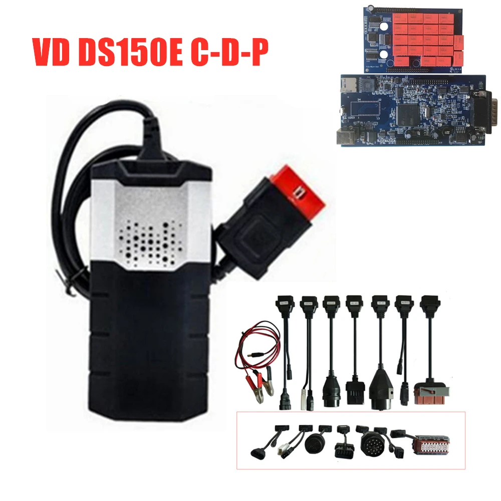 Vci V8.0 синий pcb с Bluetooth VD ds150e c-d-p для delphis obd диагностический инструмент для автомобилей грузовиков(2016R0/2015R3 можно выбрать - Color: with out bluetooth