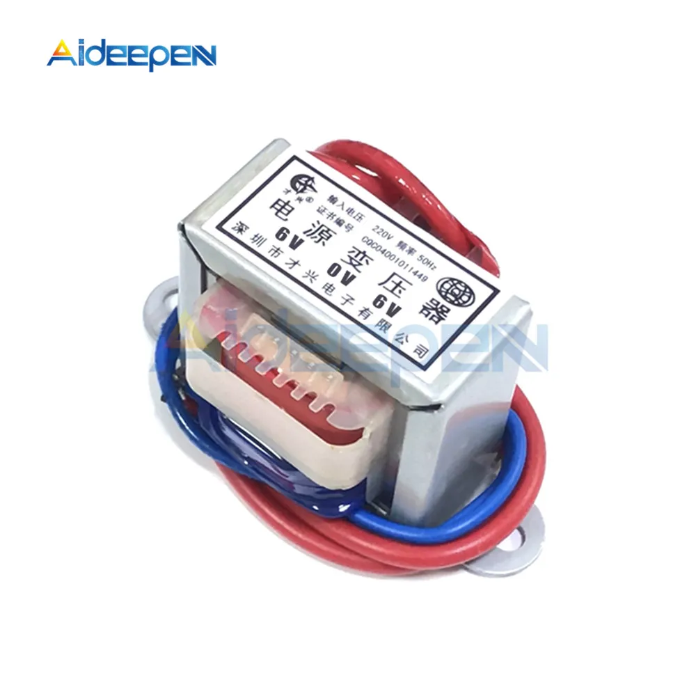 

AC 6V 9V 12V Output Voltage 1W EI Copper Core Input 220V 50Hz~60Hz Single Voltage 2 Line Copper Power Transformer
