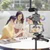 Andoer Smartphone Vlogging Kit Video Recording Equipment with Tripod Mic LED Video Light for Phone Youtube Set Vlogger Kit 6
