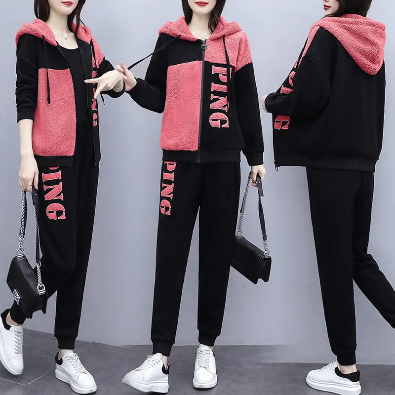 

two piece set top and pants women tracksuit 2 piece set winter plus size clothing lounge wear matching sets 2020 long sleeve