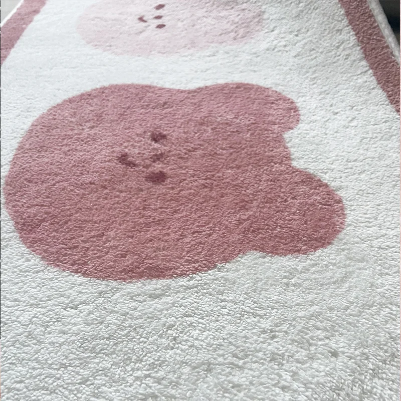 짧은 봉제 러그 침실, 귀여운  침대 옆 카펫, 어린이 방 장식, 미끄럼 방지 기계, 세탁 가능한 바닥 문 목욕 매트