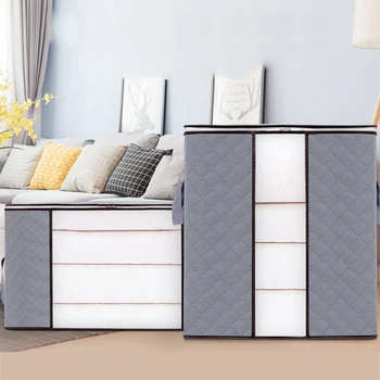 

Non-woven Clothing Quilt Storage Bag Foldable Clothes Dust Bag Home Closet Wardrobe Blanket Luggage Zipper Organizer Bags