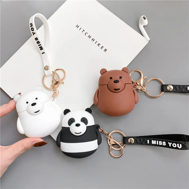 

For AirPod 1 2 Case 3D Bear Panda Cartoon Soft Silicone Bluetooth Earphone Cases For Apple Airpods Case Cute Cover Funda MNL1