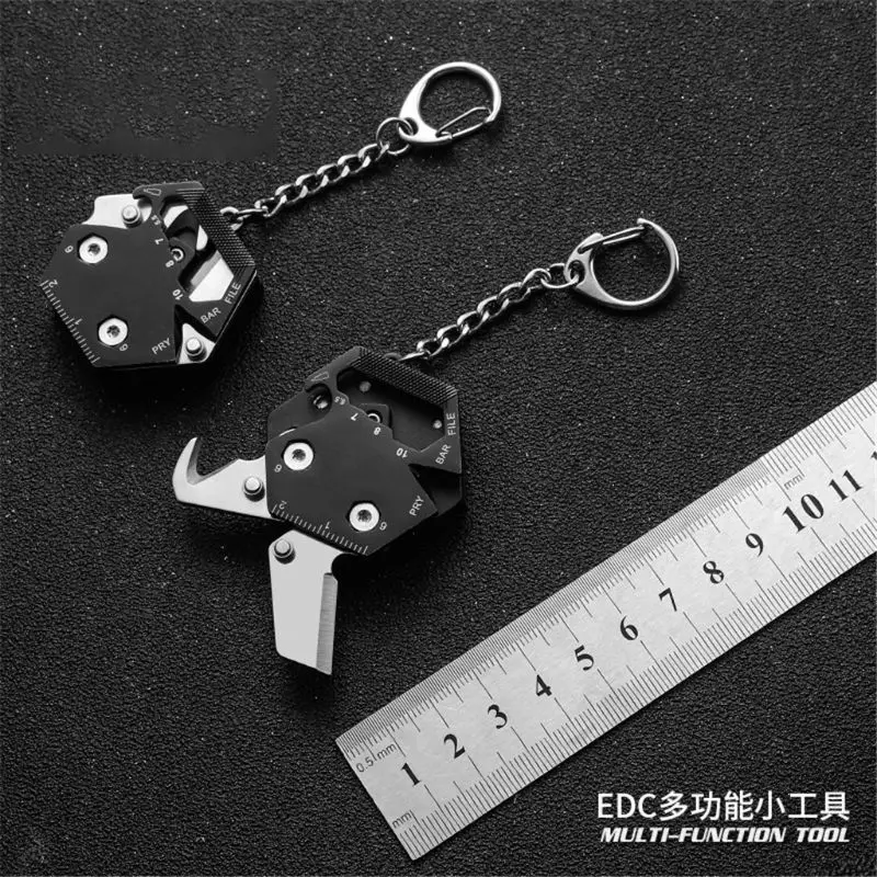 Многофункциональный Открытый EDC инструмент Шестигранный складной Монетный нож брелок отвертка A69A