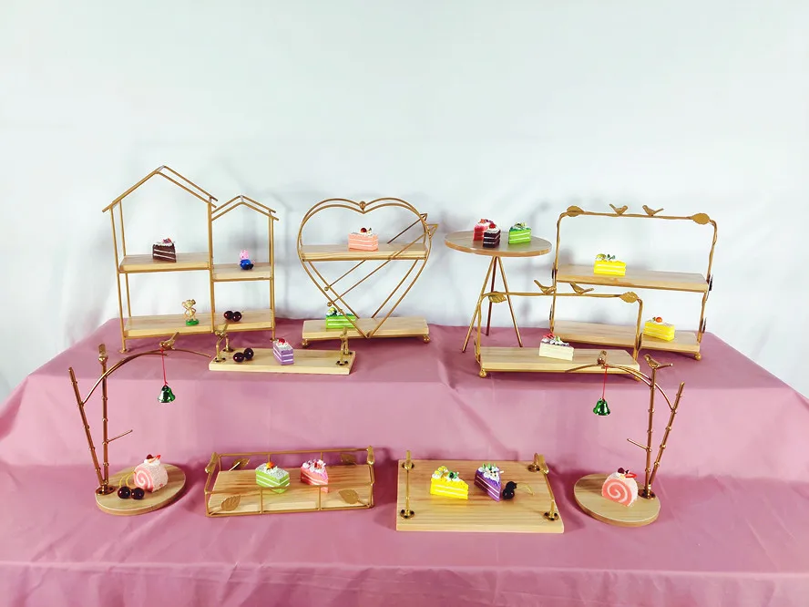 Дерева Десерт закуски рамки Woodiness подставки для пирога многоэтажных Свадебные лес Системы десерт маятник платформа - Цвет: 10pcs in set