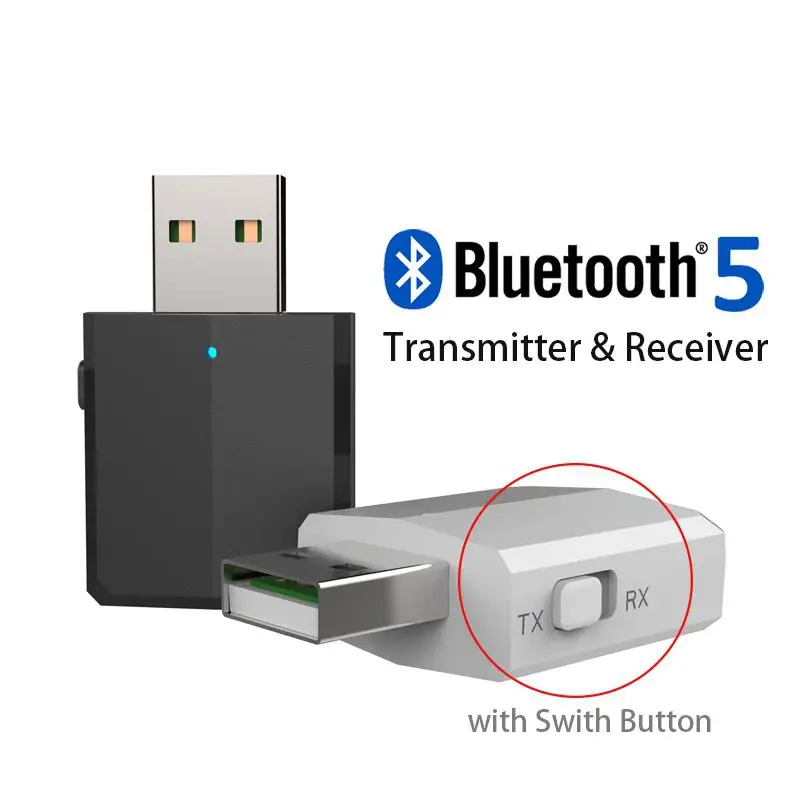 5,0 USB Bluetooth передатчик для ТВ 3,5 мм Мини Автомобильный Bluetooth приемник AUX Стерео музыка с сменным переключателем Беспроводные адаптеры