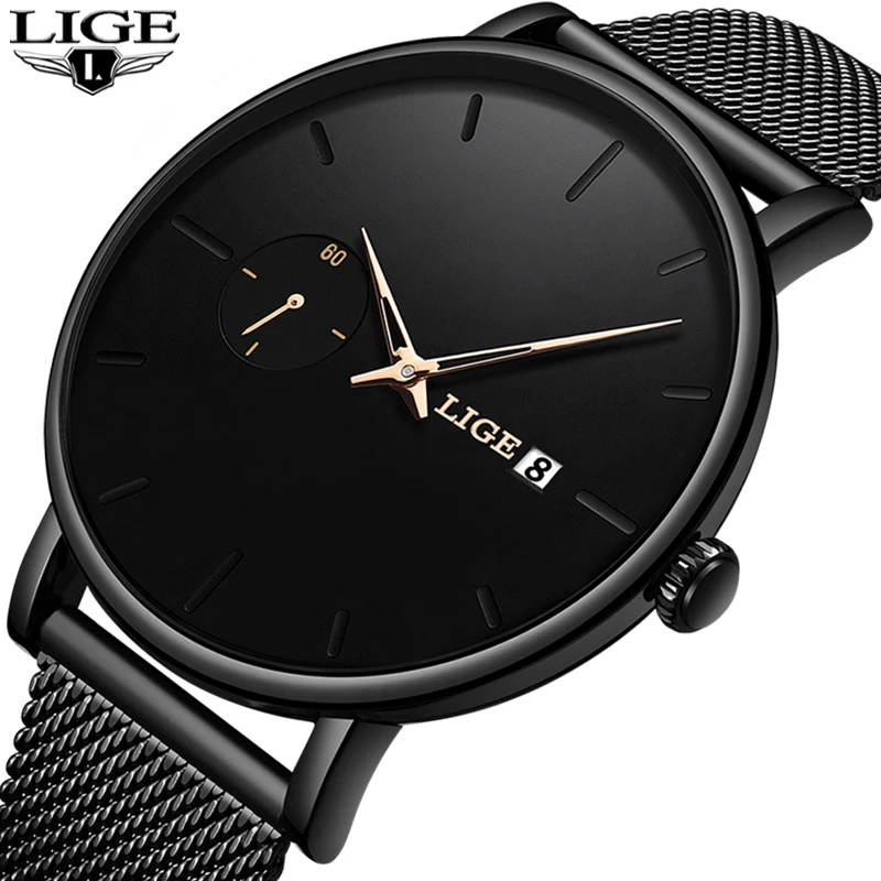 Мужские часы 2020 Reloj Hombre LIGE мужские от ведущего бренда роскошные повседневные