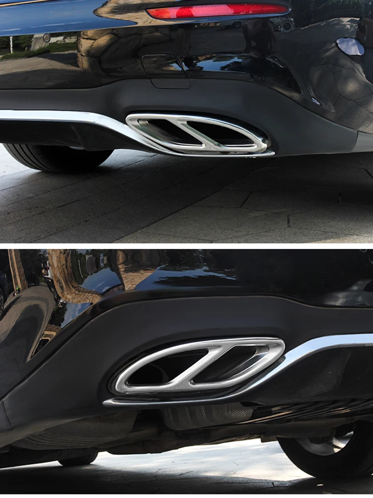 Für Mercedes Benz A B C E GLA GLC GLE GLS CLS Klasse Edelstahl Auto Hinten Auspuff Rohr Abdeckung Trim Schwanz Throat Rahmen – Detail 6