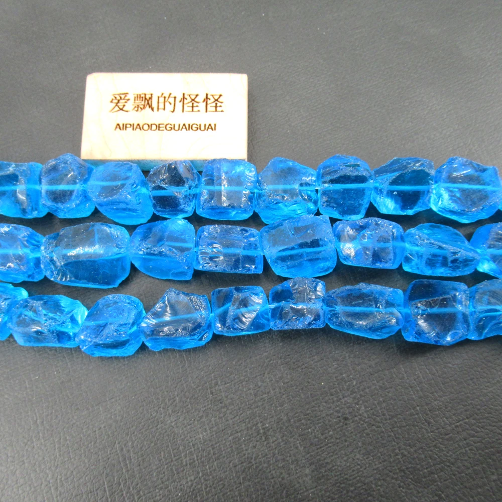 Natural de Vidro Apdgg Profundo Azul Quartzo Áspero Nugget Solta Contas 15.5 Jóias Fazendo Diy 4 áspero nugget solta contas 15.5