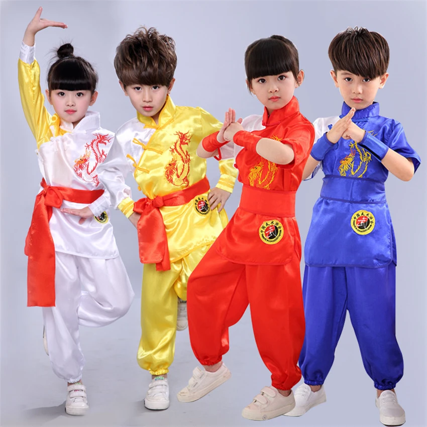 Chinese Dress 8Style Traditional Chinese Clothing Kids Kungfu Wushu Tai Chi Uniform Shaolin Martial Arts Stage Performance