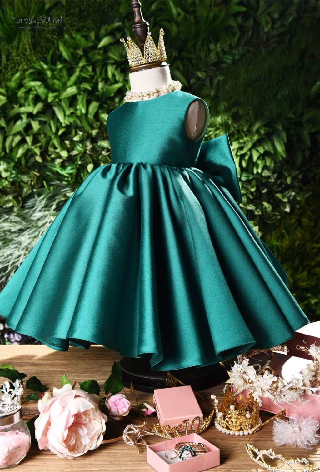 Платья для первого причастия для маленьких детей; зеленое атласное платье для торжеств; платья для девочек с цветочным узором для свадьбы; вечерние платья; XF010
