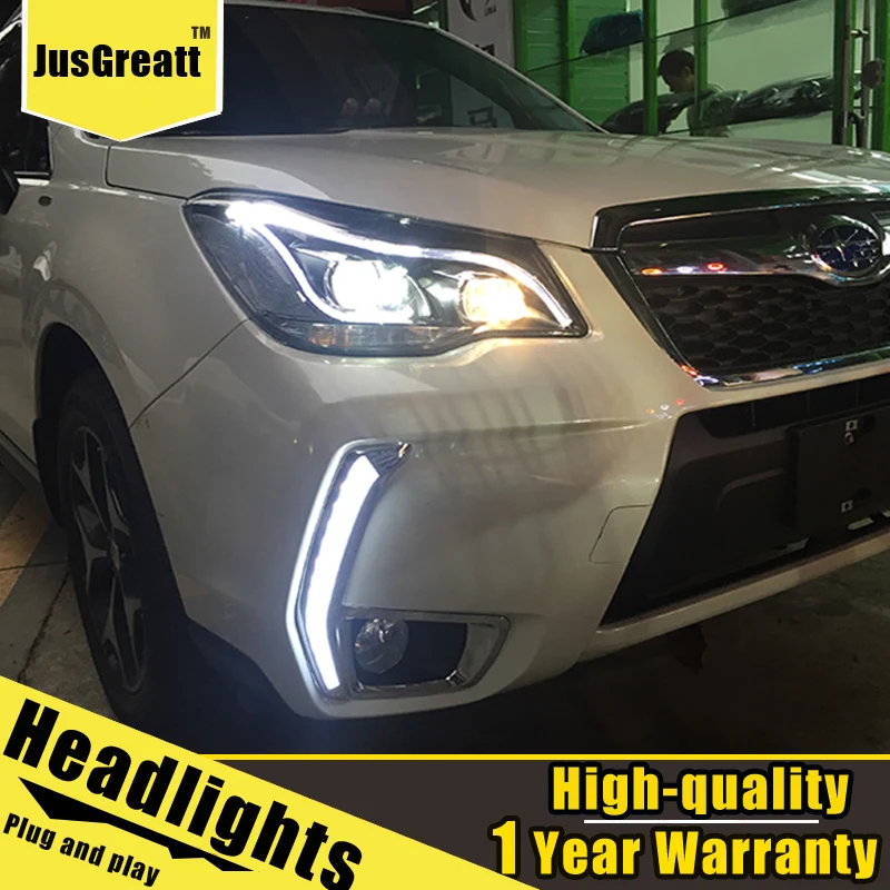 Пара для Subaru Forester светодиодный фары 201- Forester HID фары биксеноновые фары Противотуманные фары Дневные ходовые огни двойные линзы