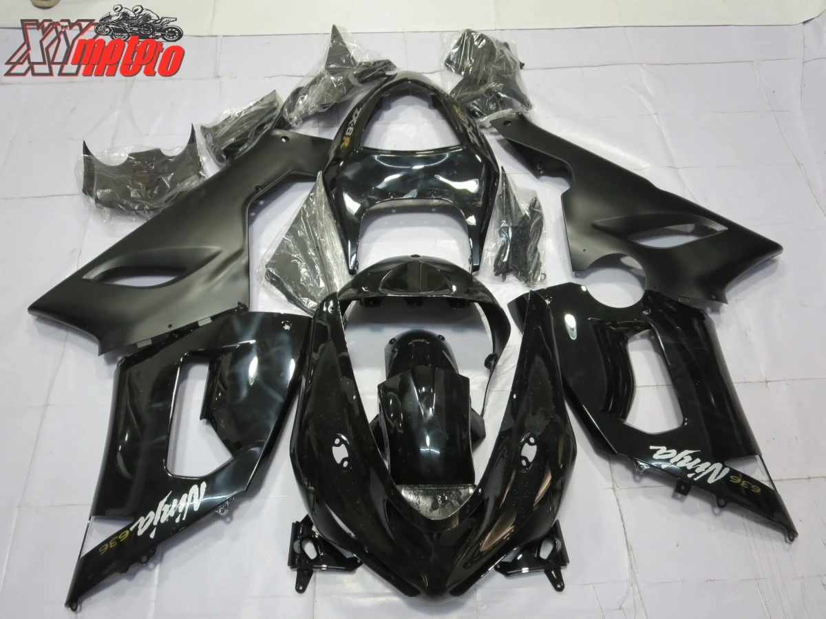 

Motorcycle ABS Fairing Kit For Kawasaki ZX6R 636 2005-2006 Injection Full Fairings ZX-6R 05-06 Gloss Matte Black Bodyworks