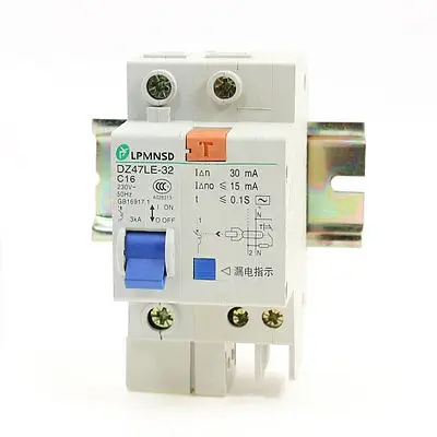 

ON/OFF Switch Single Pole Circuit Breaker 230V 16A 3000A w Guide Rail