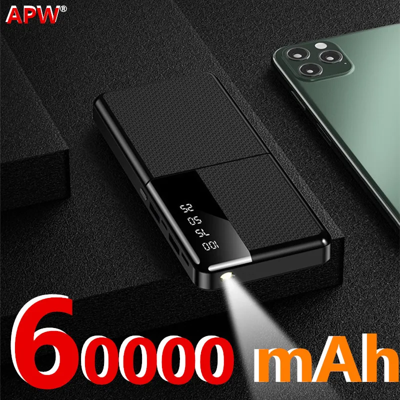 Внешний аккумулятор 40000 мАч портативное зарядное устройство мобильный телефон