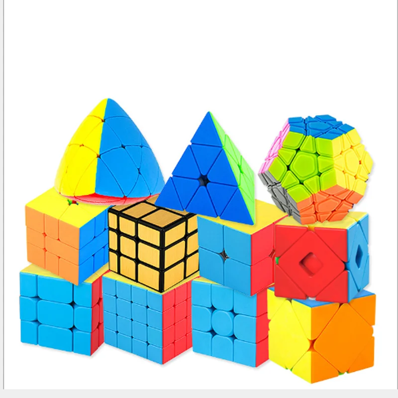 

Mofangge 4 Pcs/Set QiYi Magic Cube Set Gift Set 2x2x2/3x3x3/4x4x4/5x5x5 Megaminx Professional Cubes Funny kid toys