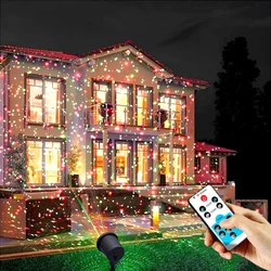 Proyector láser de cielo con estrellas, iluminación de paisaje roja y verde para fiesta de Navidad, luz LED de escenario, lámpara láser para jardín y césped al aire libre