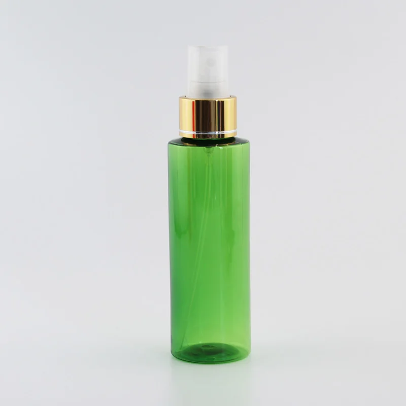 120 мл X 40 пустой цветной пластиковый флакон для косметики с золотой спрей насос многоразового использования флакон духов 4 унции насос для мелкодисперсного разбрызгивателя контейнер - Цвет: Green Bottle Clear