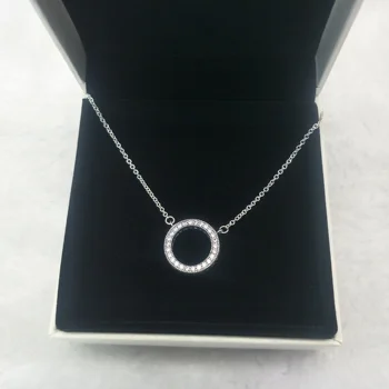 

Fashion Women's Original Round Necklace Clavicle Chain Inlaid Zircon Love Valentine's Day Gift Fit Original Charm