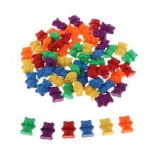 60 шт медведь манипуляционные счетчики для детей Домашняя классная Математика счетные настольные игры-разные размеры разные цвета