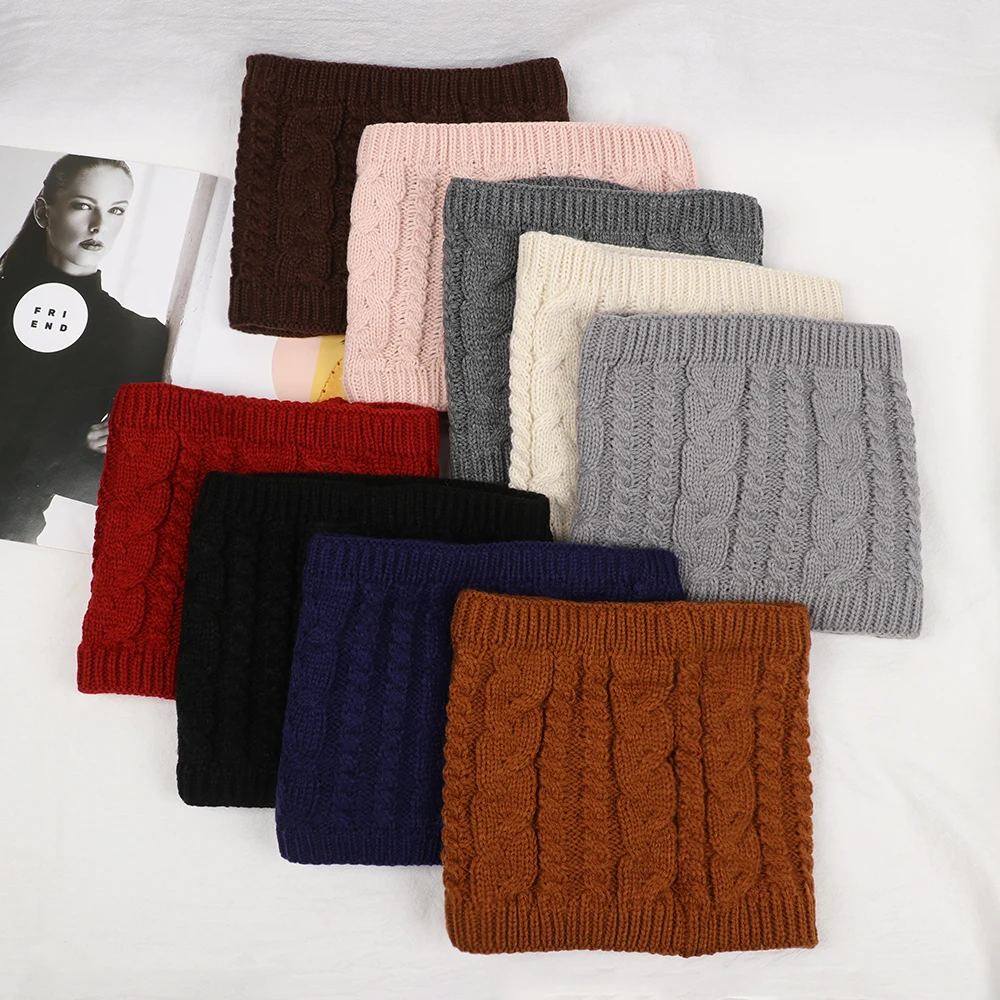 Hot Soft Unisex Brushed Knit Neck Warmer Circle Loop Snood Shawl Thicken Scarf Collar Cowl Go Out Wrap Winter Warm Accessories 3