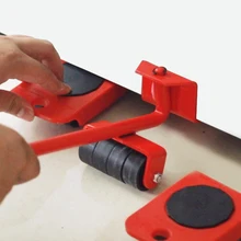 Furniture Mover Set Furniture Mover Tool Transport Lifter Heavy Stuffs Moving Wheel Roller Bar Hand Tools 5 Pcs Set
