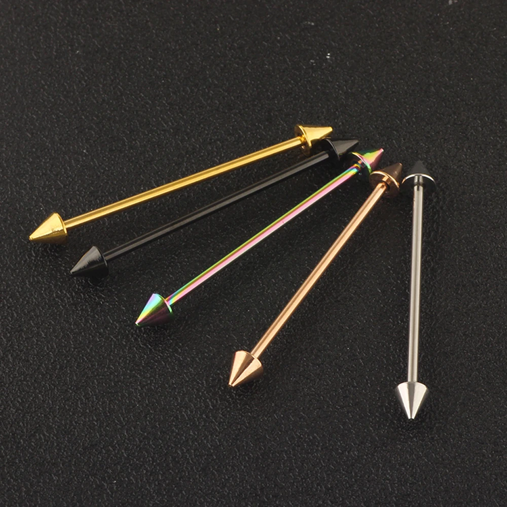 JUNLOWPY 14G Stainless Steel Industrial Barbell Earring Cartilage Body Piercing Jewelry 38mm 1&1/2 Inch Industrial Piercing Bar