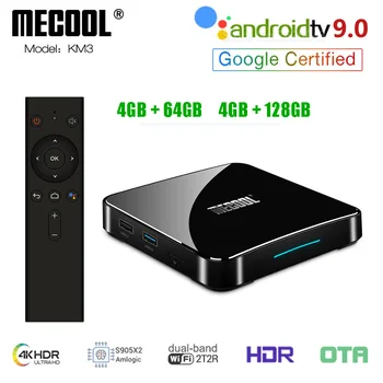 

MECOOL KM3 ATV Android 9.0 Set Top Box 2.4G/5G Dual Wifi Amlogic S905X2 100M LAN 4GB RAM 64GB 128GB EMMC Tv Box KM9 Pro 4GB 32GB