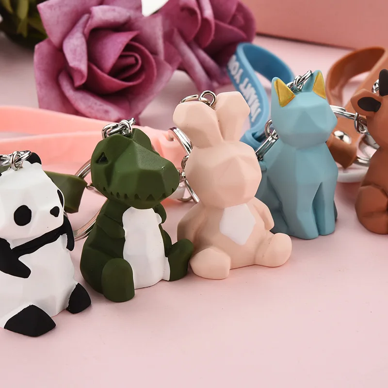 2019 мультяшная панда геометрический брелок маленький для ключей динозавры