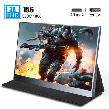 

Popular 15.6 inch 3K Type-C miniHDMI portable monitor 3200x1800 IPS LCD screen display for laptop Ps4 Switch Xbox Game console