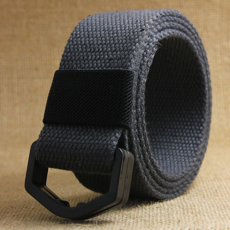 dark gray Горячая Распродажа мужской женский пояс холщовый нейлоновый модный Регулируемый Одноцветный унисекс Повседневный Пояс для брюк джинсы с пряжкой - Цвет: dark gray