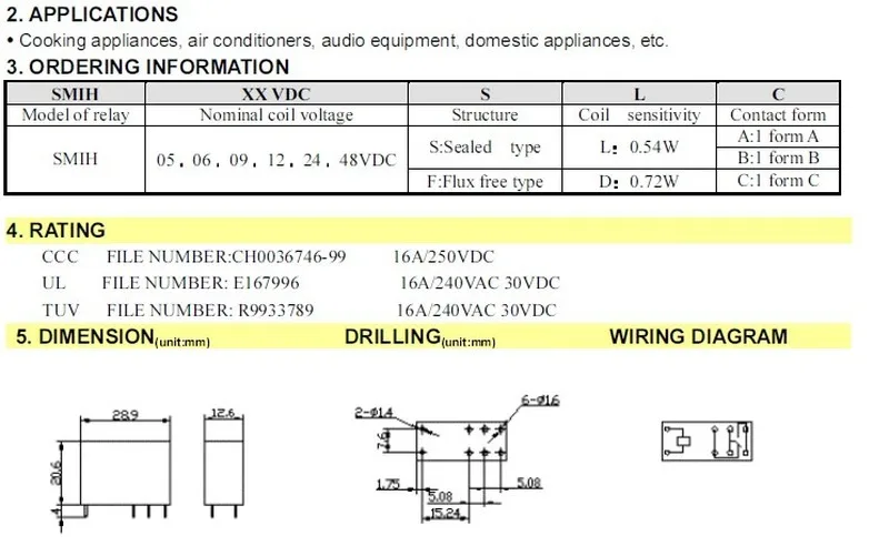 SMIH-12VDC-SL-C-8-pin 16 A 250 VAC реле HRM 2 H-S-DC 12 V-C
