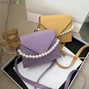 

Youth Ladies Simple Versatile Bag Solid Color Women Stone Pattern Elegant Leather Handbag Shoulder Messenger Bag