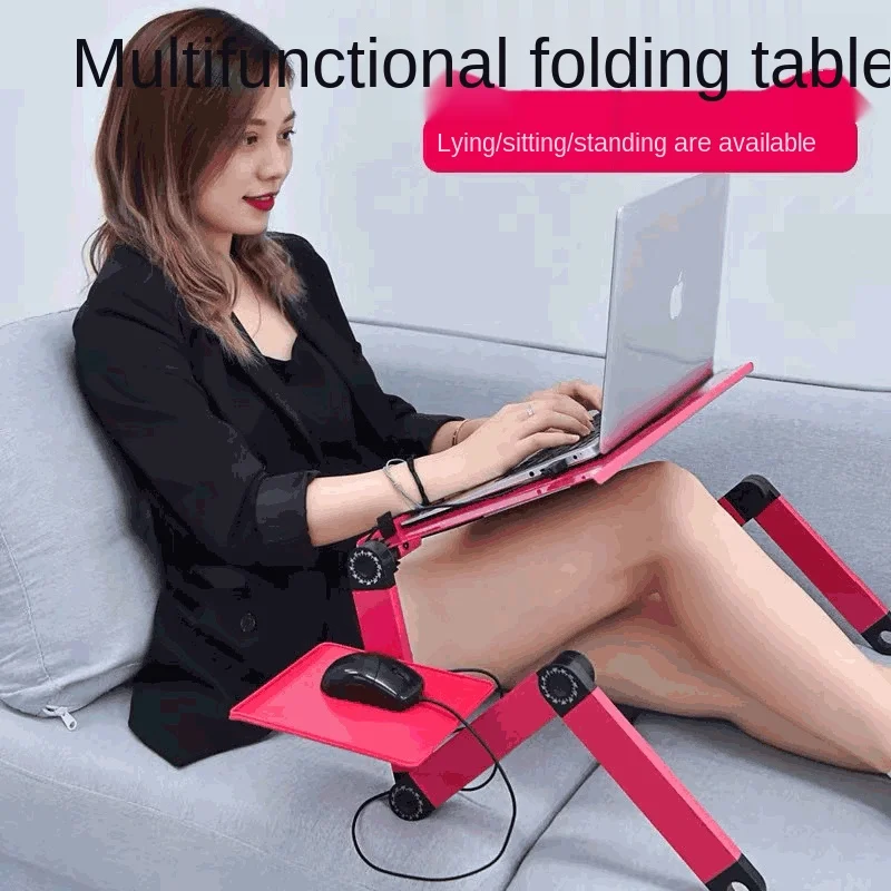 JOYLIVE Adjustable Laptop Desk Stand Portable Aluminum Ergonomic Lapdesk For TV Bed Sofa PC Notebook Table Desk Stand With Mouse