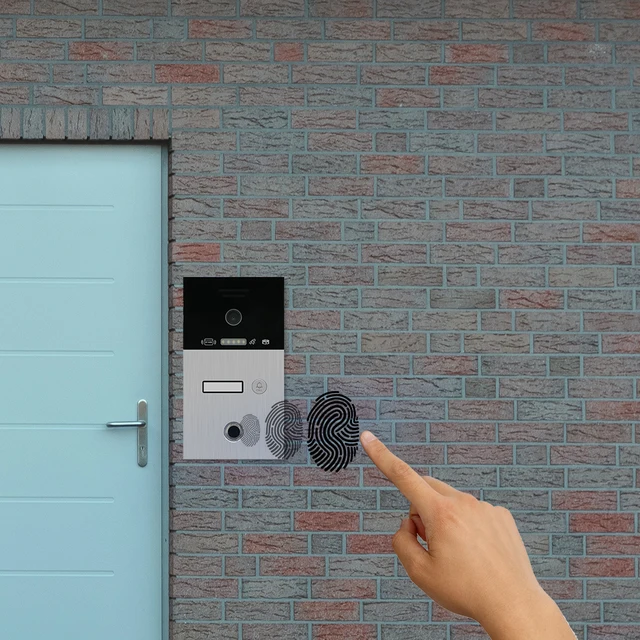 Jeatone 7 Inch  Wifi Video Intercom doorbell tuya cameras for Apartment Monitor Camera Unitd with Fingerprint RFIC Card Unlock 4