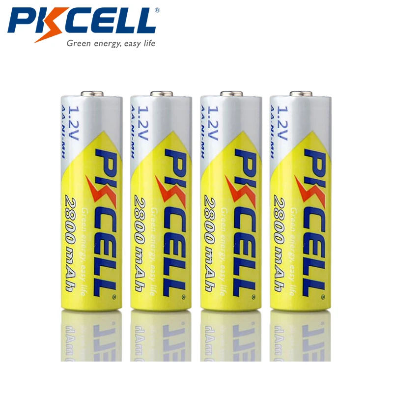 PKCELL Ni-MH AA батареи 2600 mAh-2800 mAh 1,2 V NiMh аккумуляторная батарея 2A батарея для фонариков камера игрушки