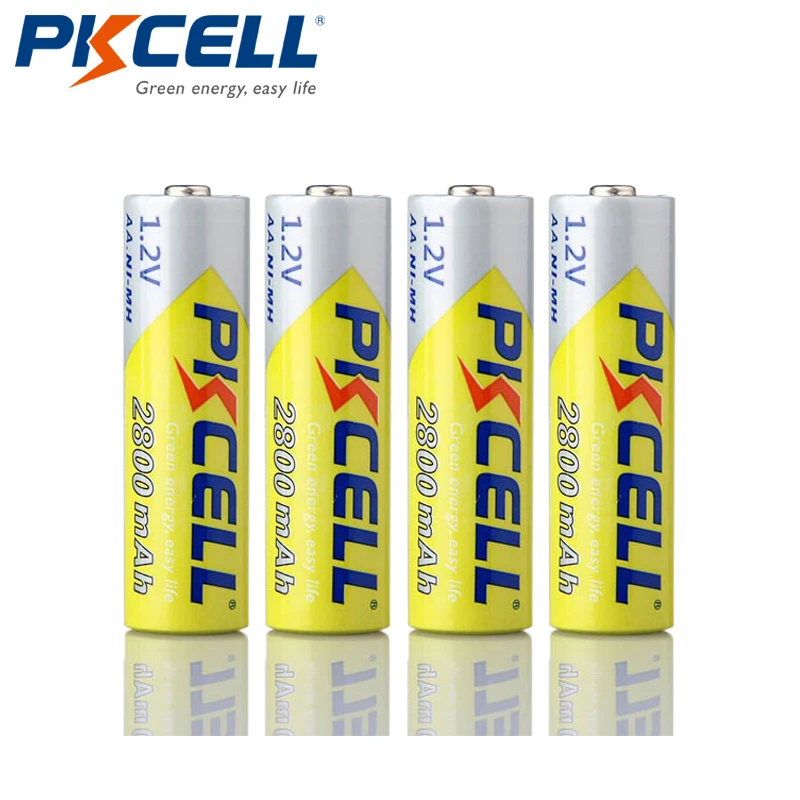 

PKCELL Ni-MH AA Batteries 2600mAh-2800mAh 1.2V NiMh Rechargeable Battery 2A Batteria Cell For Flashlights Camera Toys