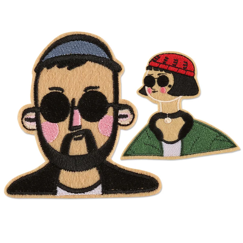 

Cartoon film Léon Embroidered patch clothes Iron on patches For clothing Stripes Badges Stickers Garment Appliques wholesale