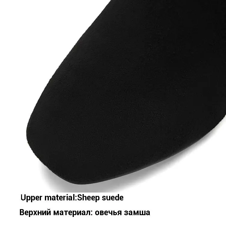 CDAXILAN/Новое поступление; женские ботфорты из натуральной овечьей замши на высоком каблуке с боковой молнией; эластичные высокие сапоги; сезон осень-зима